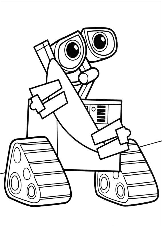 Plansa de colorat cu Wall E 29 22